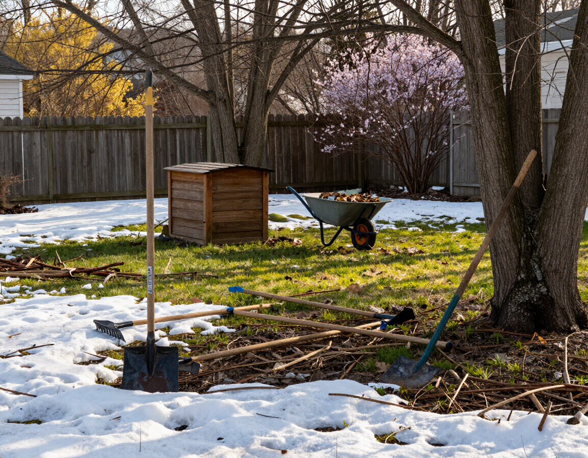 Spring cleanup on a Vermont property
