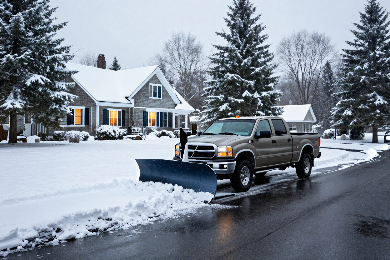 Snow removal on a Vermont driveway