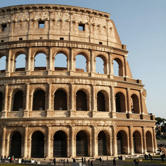 Il Colosseo di Roma, uno dei monumenti più iconici dell'antichità.