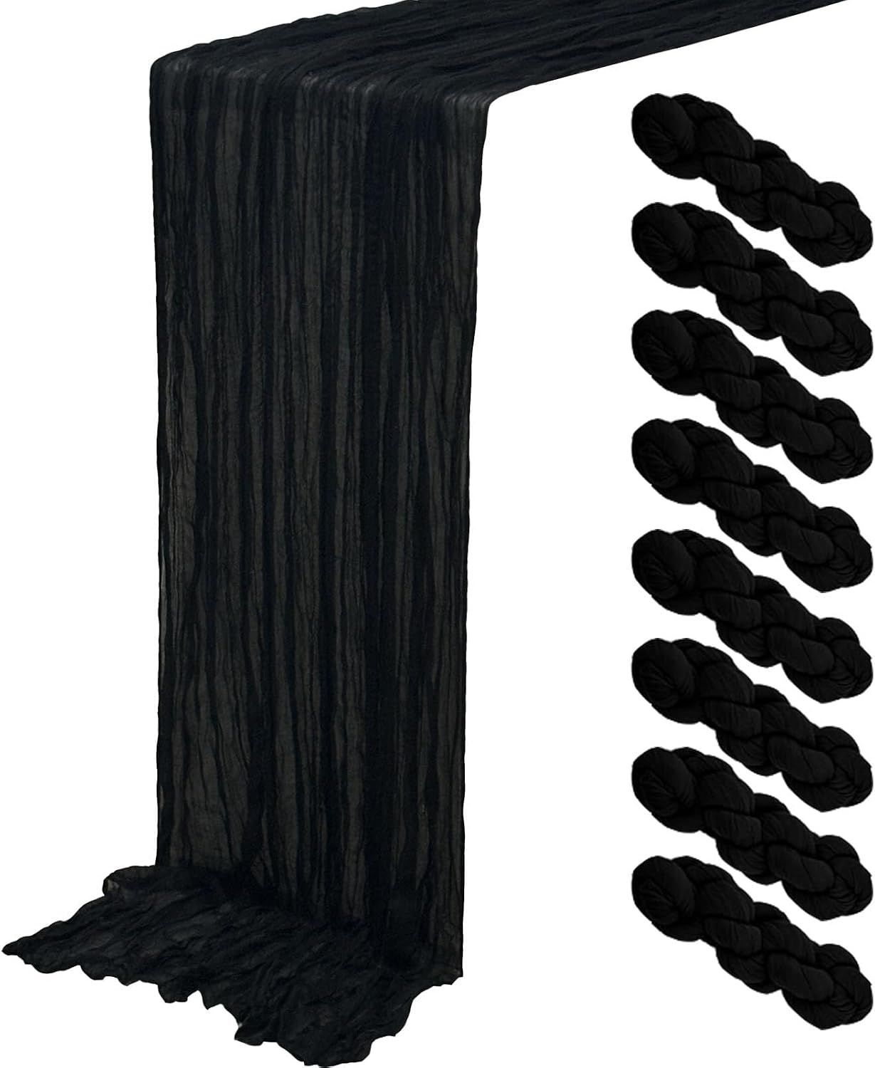 Black Cheesecloth Table Runner