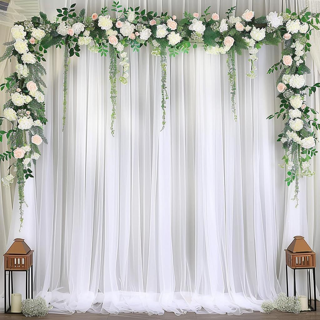 White Tulle Backdrop 5ftx10ft (20ft total)