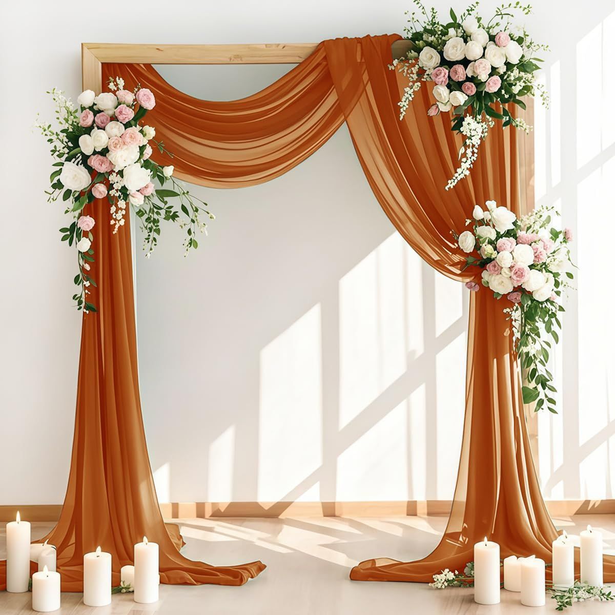 Terracotta Sheer Drapery 18ft