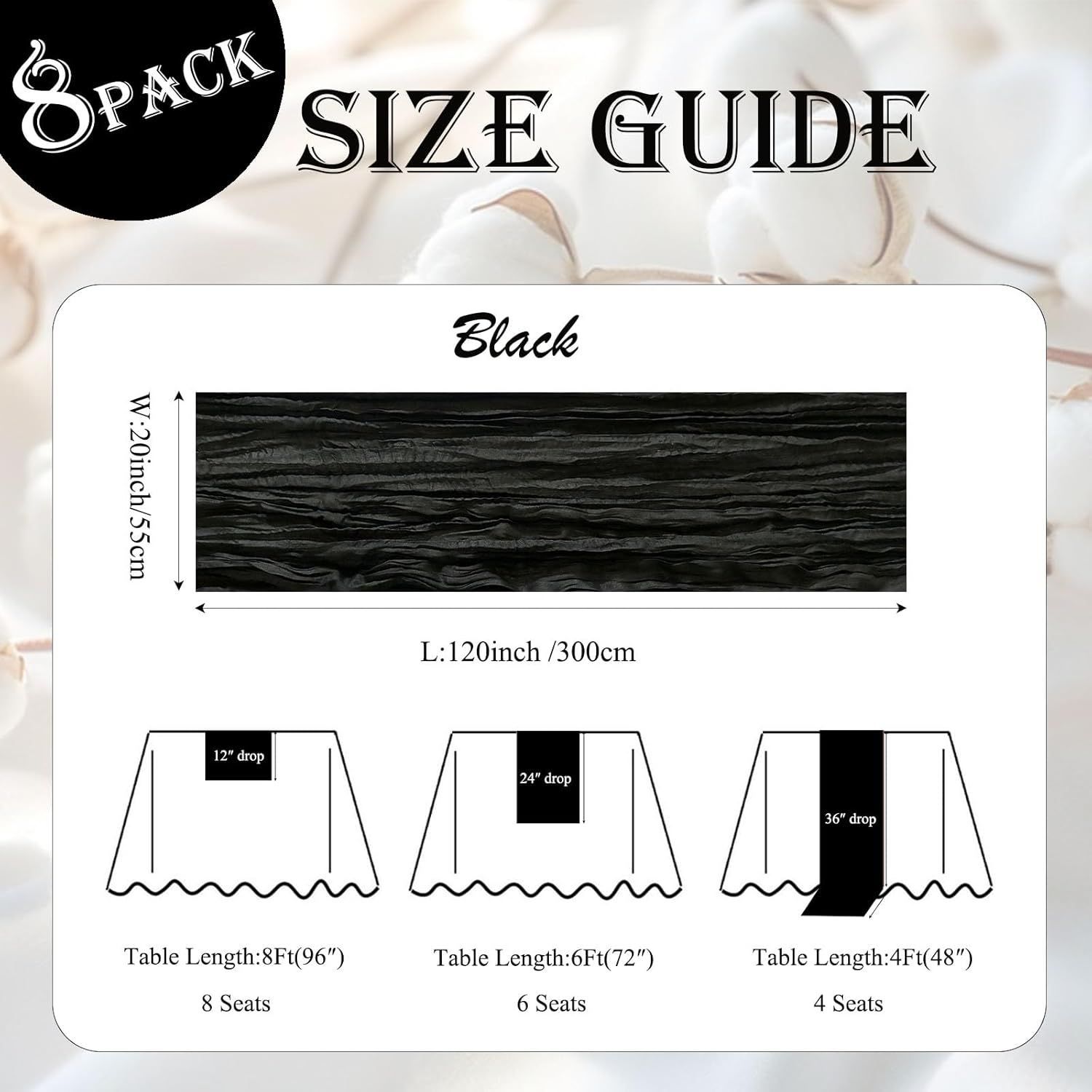 Black Cheesecloth Table Runner