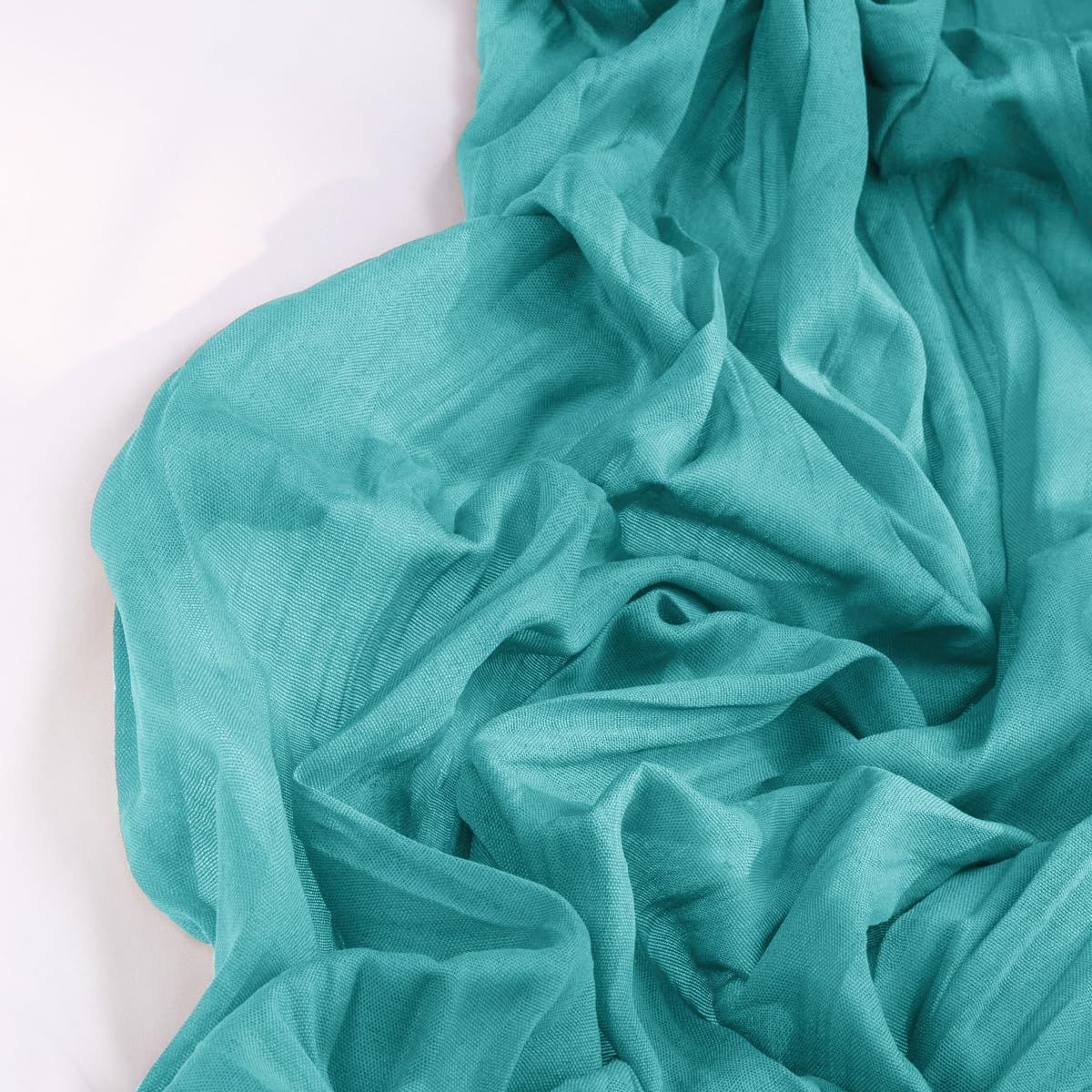 Teal Cheesecloth Table Runner
