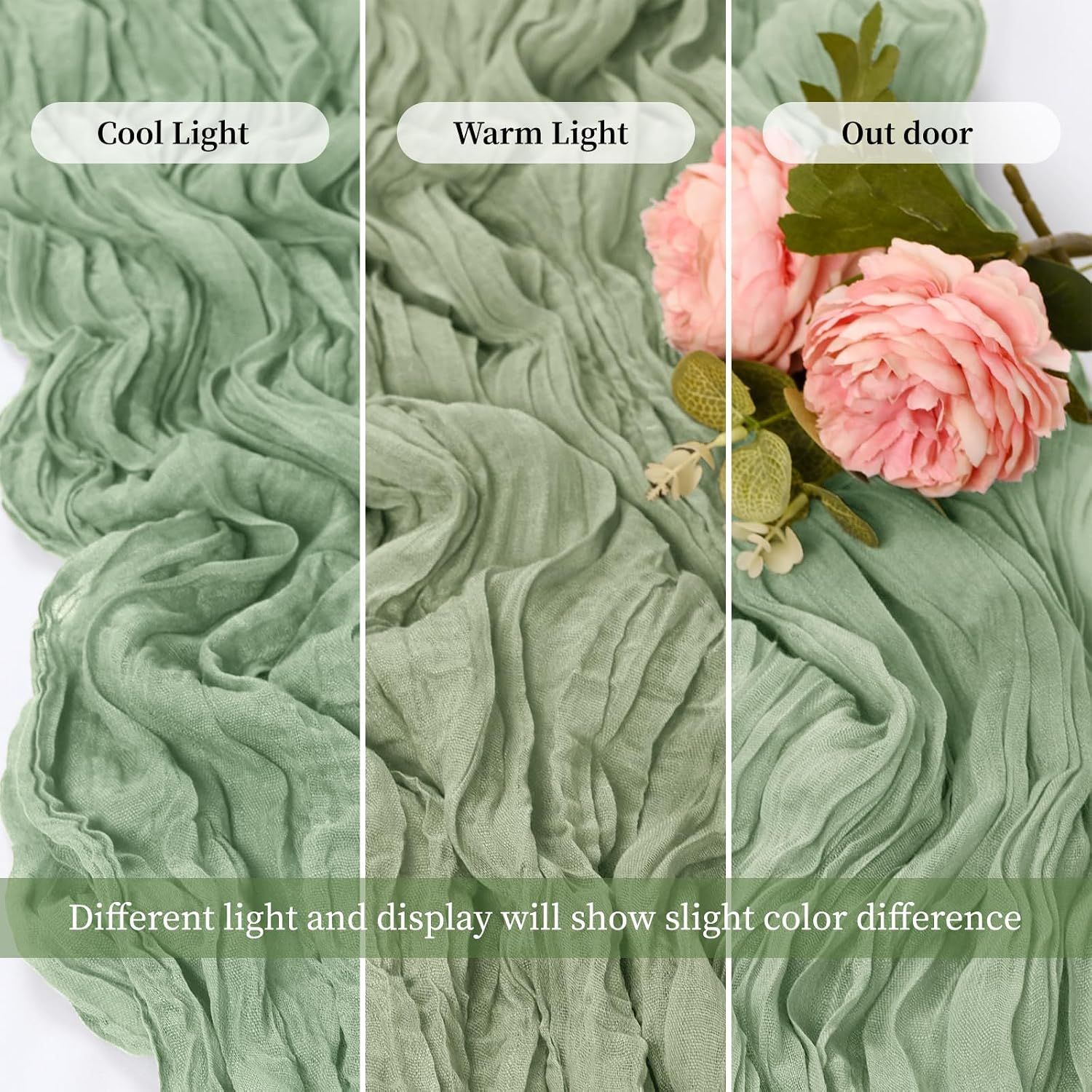 Sage Green Cleesecloth Table Runner