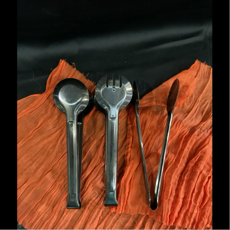 Metal Round Serving Tongs