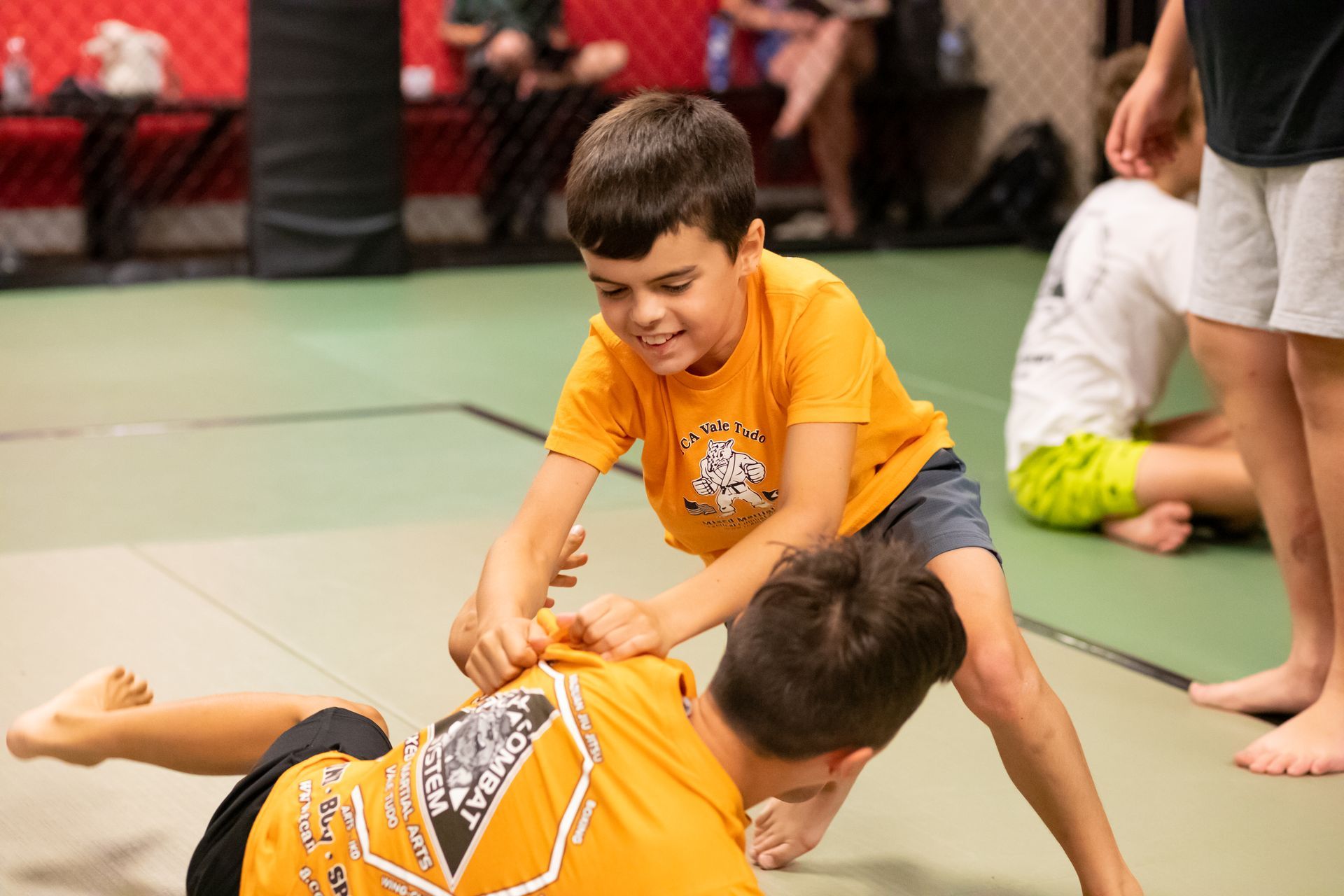 Students practicing controlled Jiu-Jitsu drills at Mason Dixon Jiu-Jitsu in East Chambersburg, PA to build resilience.