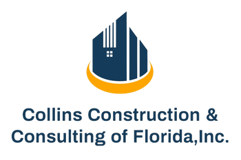 Collins Construction & Consulting of Florida Inc. Logo for Collins Construction & Consulting of Florida, Inc. featuring a blue building icon on a gold ring.