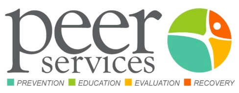 A logo for peer services prevention education evaluation and recovery