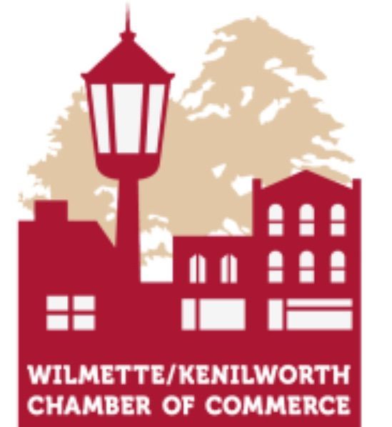 A logo for the wilmette / kenilworth chamber of commerce