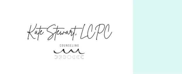 A logo for a counselor named kate stewart lcpc