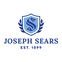 The logo for joseph sears is a blue shield with a letter s on it.