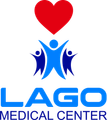 Logo: Red heart above blue figures with raised arms, below
