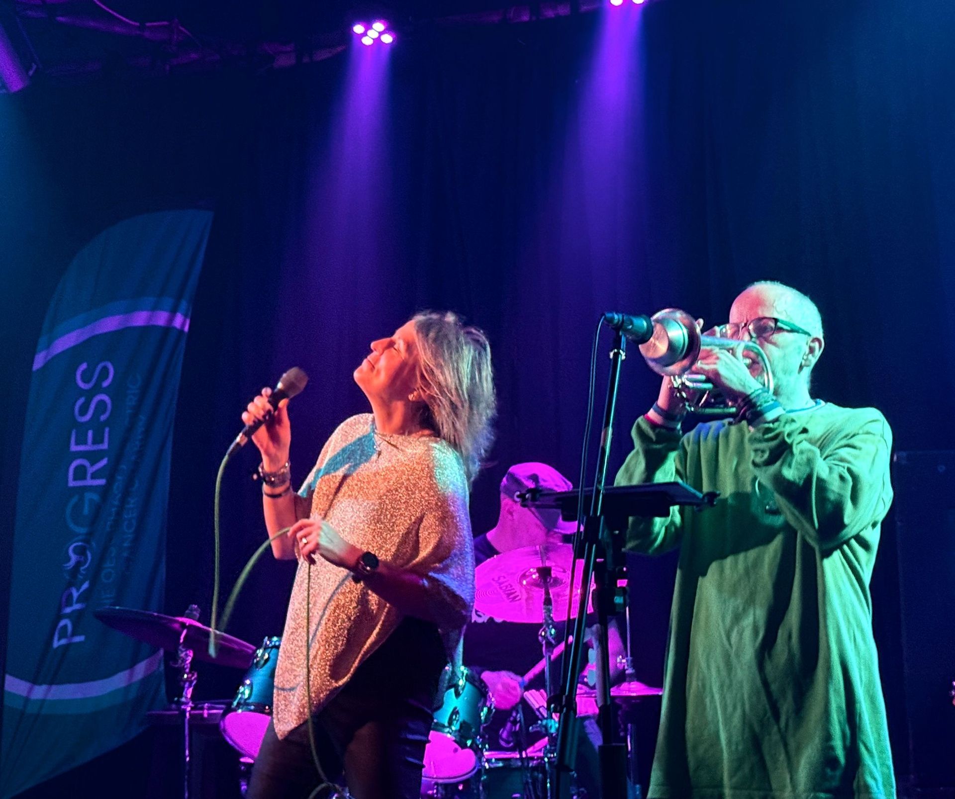Recovering oesophageal cancer patient performs with his band The Happy Now at a charity gig in aid of PROGRESS
