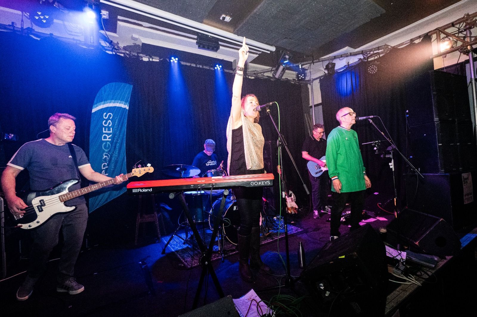 Recovering oesophageal cancer patient performs with his band The Happy Now at a charity gig in aid of PROGRESS