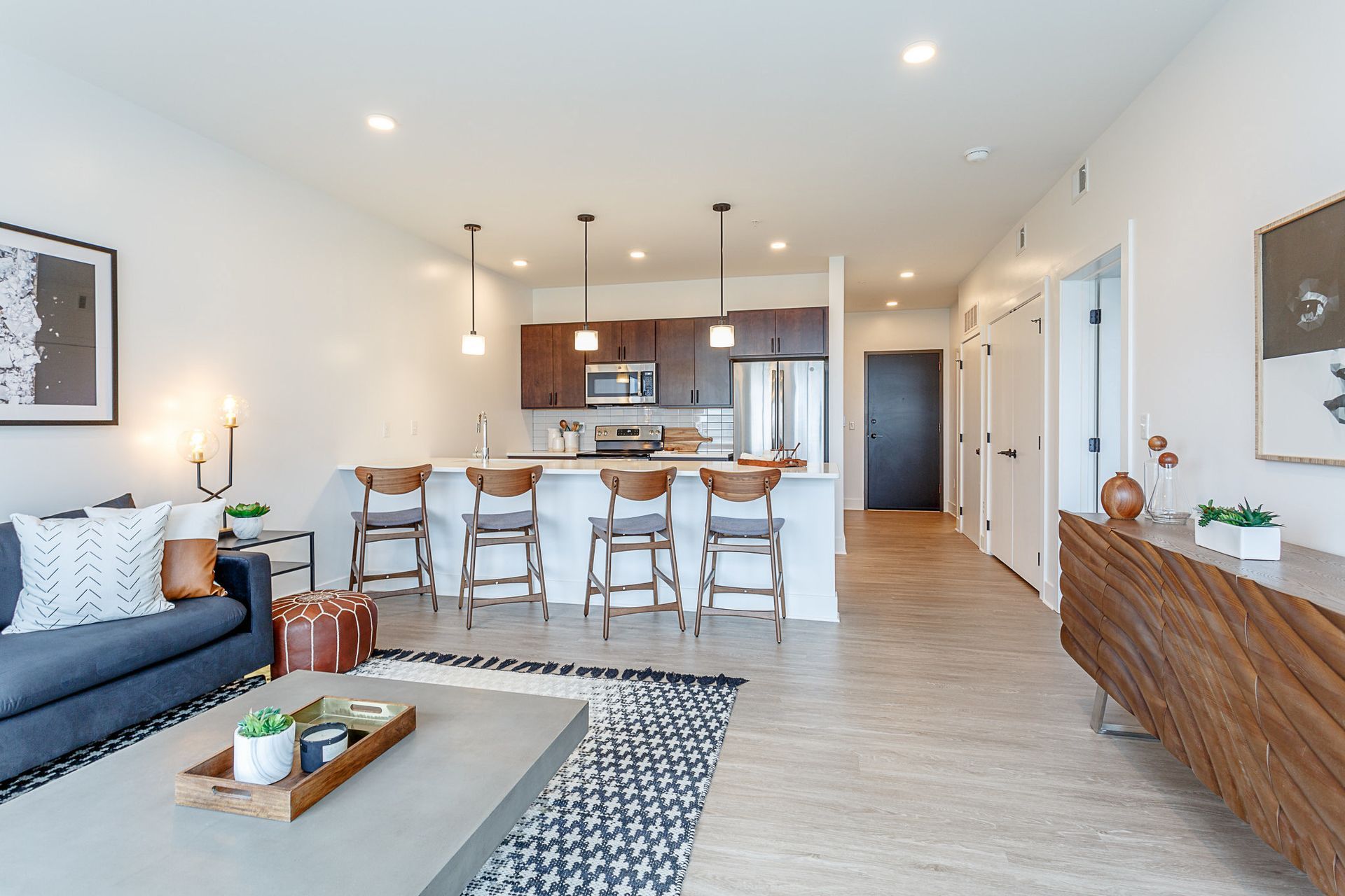 capitol place kitchen area and living room