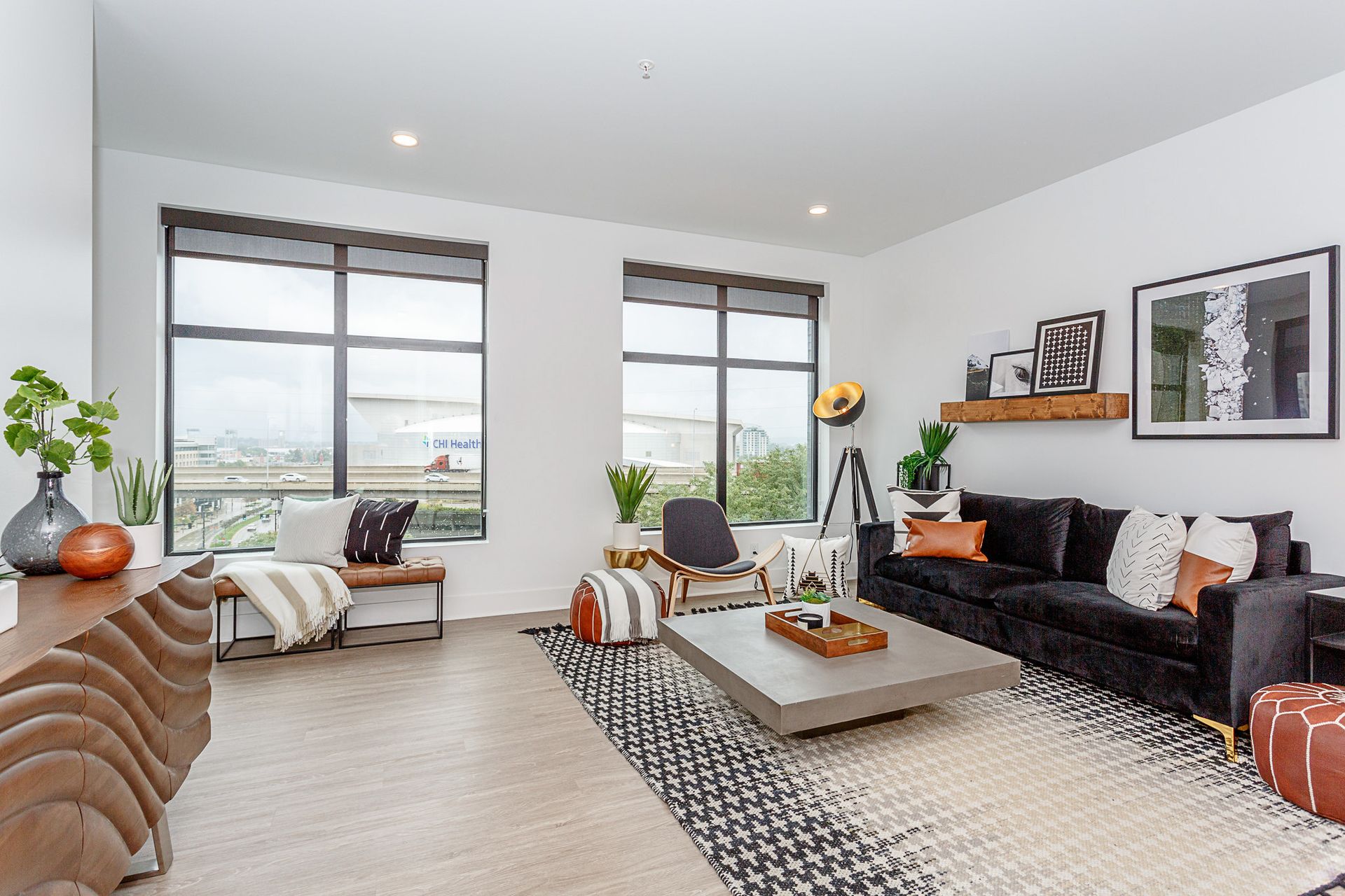 capitol place living room and windows