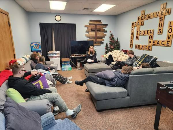 Students gathering for bible lesson 