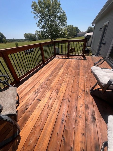 wooden deck and stairs