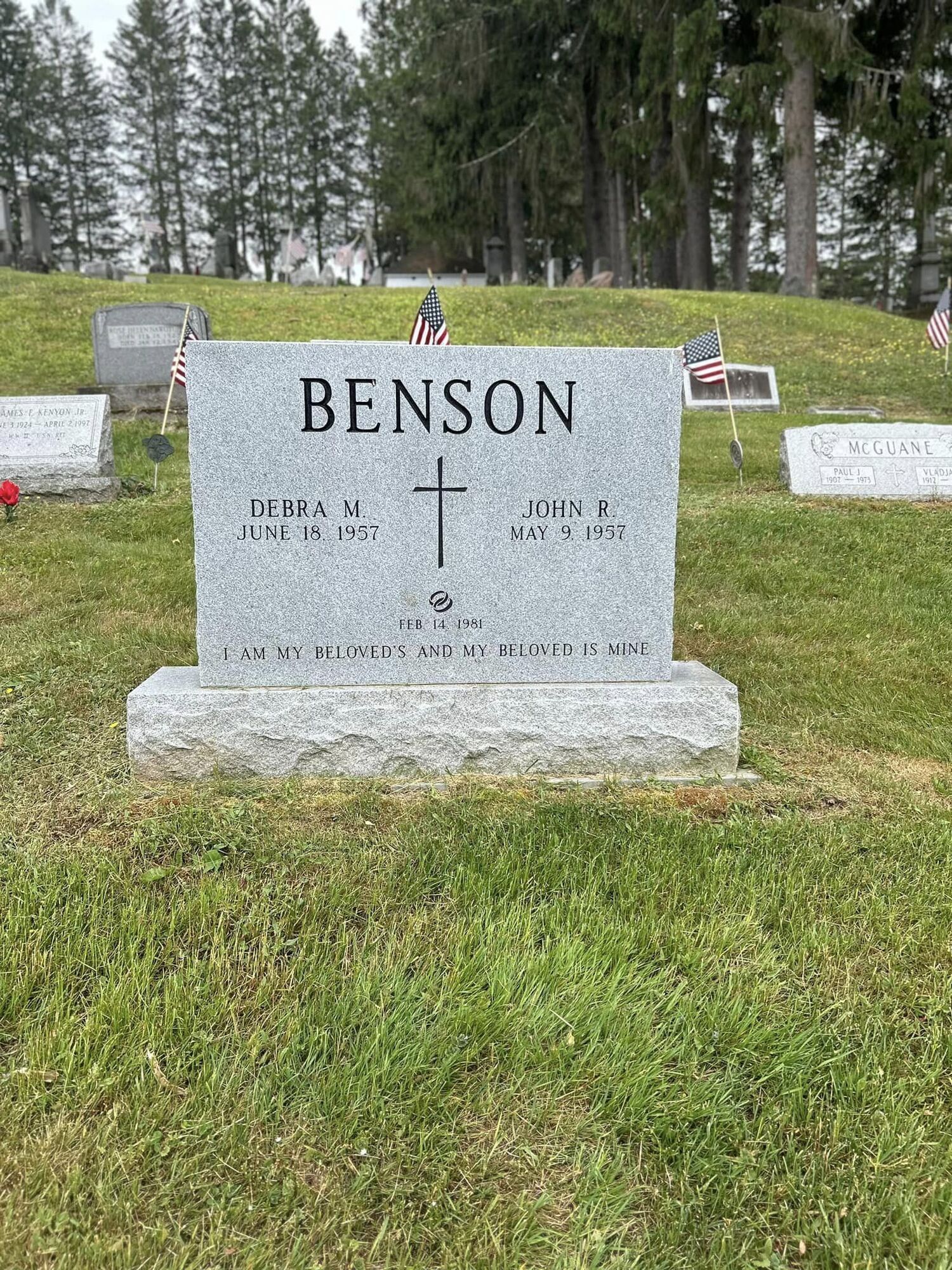 Gray headstone for