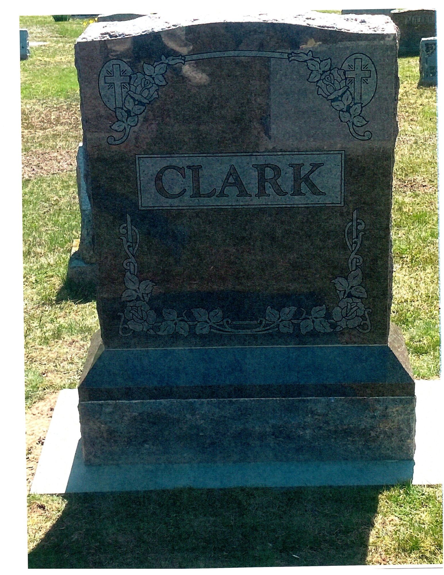 Grave marker with the name