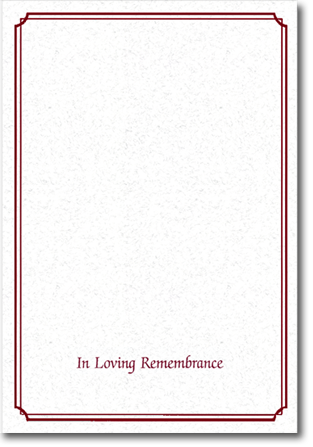 White card with a red double border and 