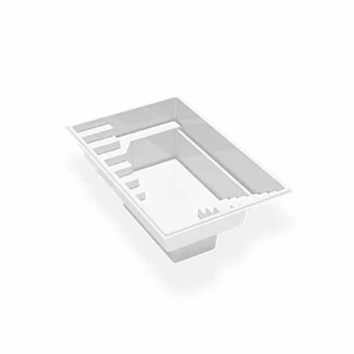 Modèle architectural 3D blanc d'une ouverture d'escalier ou de rampe dans un plan d'étage de bâtiment