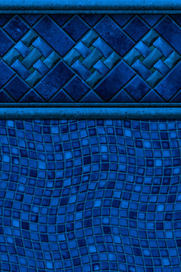 Un gros plan d un motif de carreaux bleus sur une piscine.