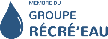 Un logo pour groupe récré eau avec une goutte d eau