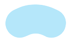 Un cercle bleu clair avec un trou au milieu sur fond blanc.