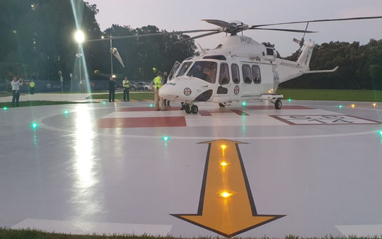 Hospital helipad electrical lighting and safety systems installed by healthcare electricians
