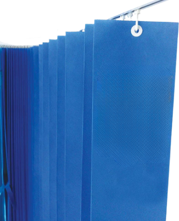 Medical safety curtain system installed for controlled healthcare environments