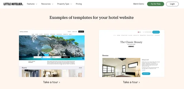 A computer , tablet , and cell phone displaying a website for a hotel.