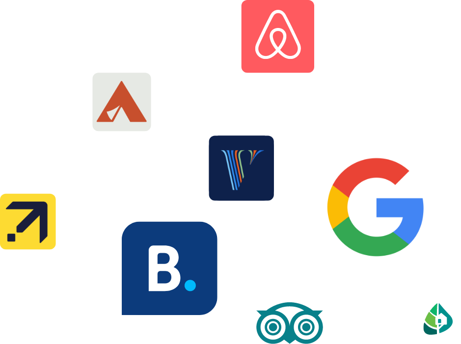 Un montón de logotipos están uno encima del otro sobre un fondo blanco.