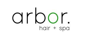 Logo for Arbor hair + spa, with the 