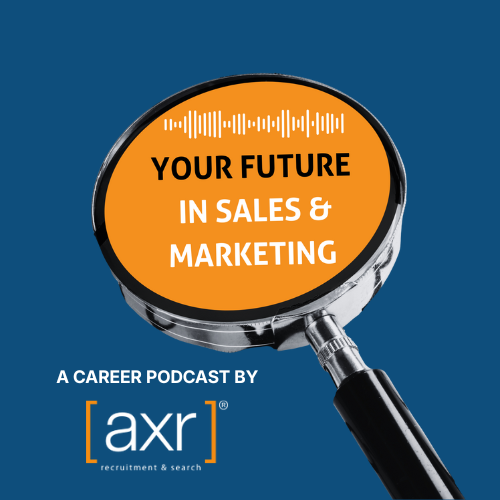 Podcast logo: Magnifying glass over a graphic that says