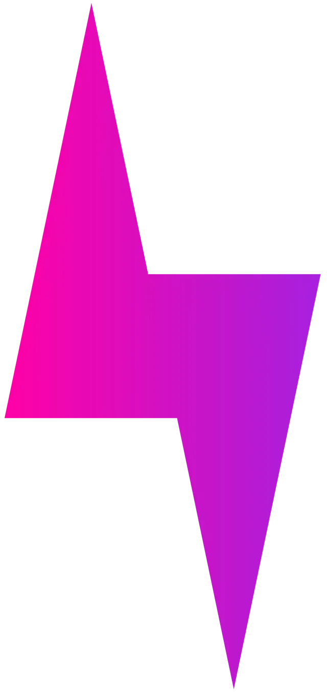 Magenta lightning bolt icon on a white background