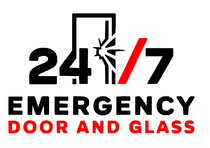 24/7 Emergency Door and Glass shows a broken door.