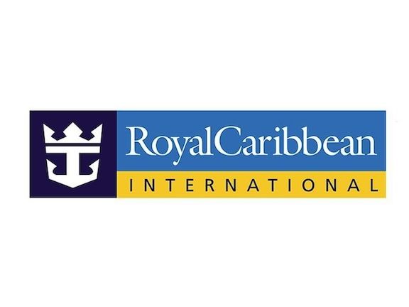 A blue and yellow logo for royal caribbean international