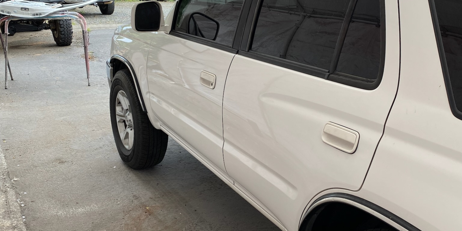a series of images showing vehicles with auto body damage and the repair word done on them by wolfes fabrications
