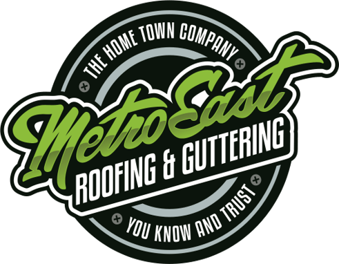 Metrocast Roofing & Guttering logo in green, black, and white with “The home town company” and “You know and trust”
