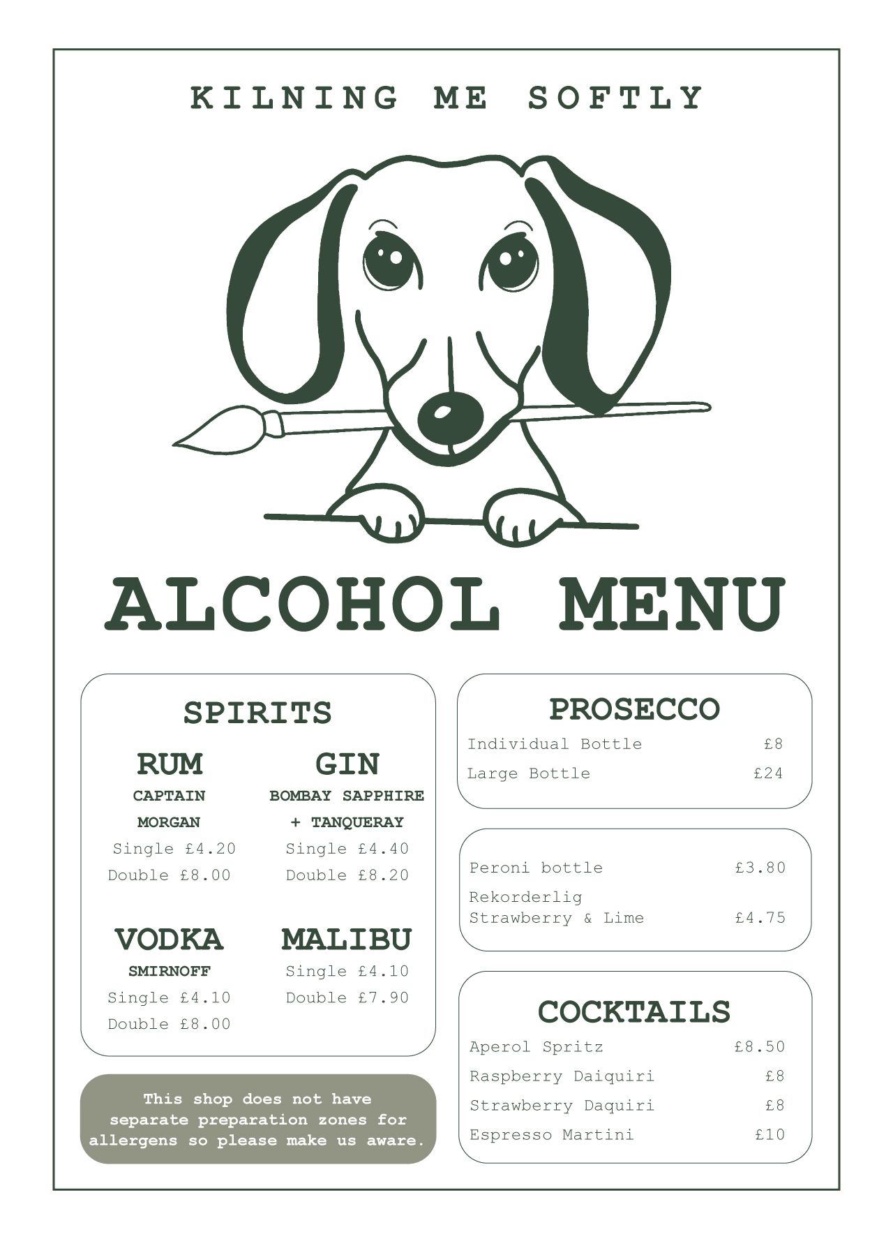 Drinks Menu