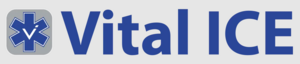 Vital ICE logo in blue with a medical cross icon on a white background