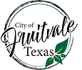 The city of fruitvale texas logo is a circle with leaves in it.