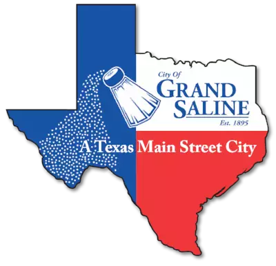 A logo for grand saline a texas main street city