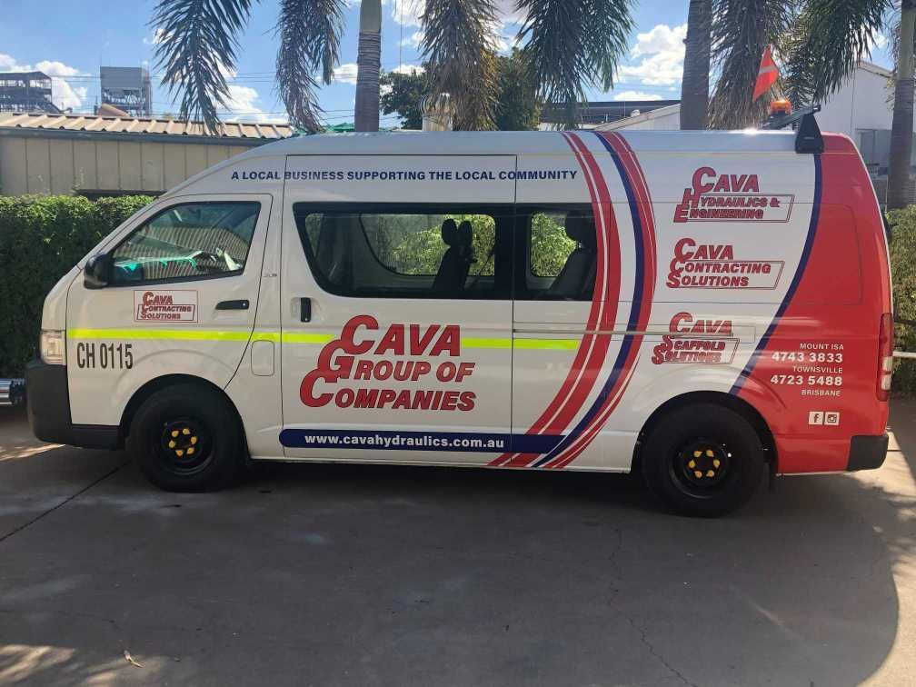 Cava Group Of Companies White Van — Digital Printing in Mount Isa, QLD