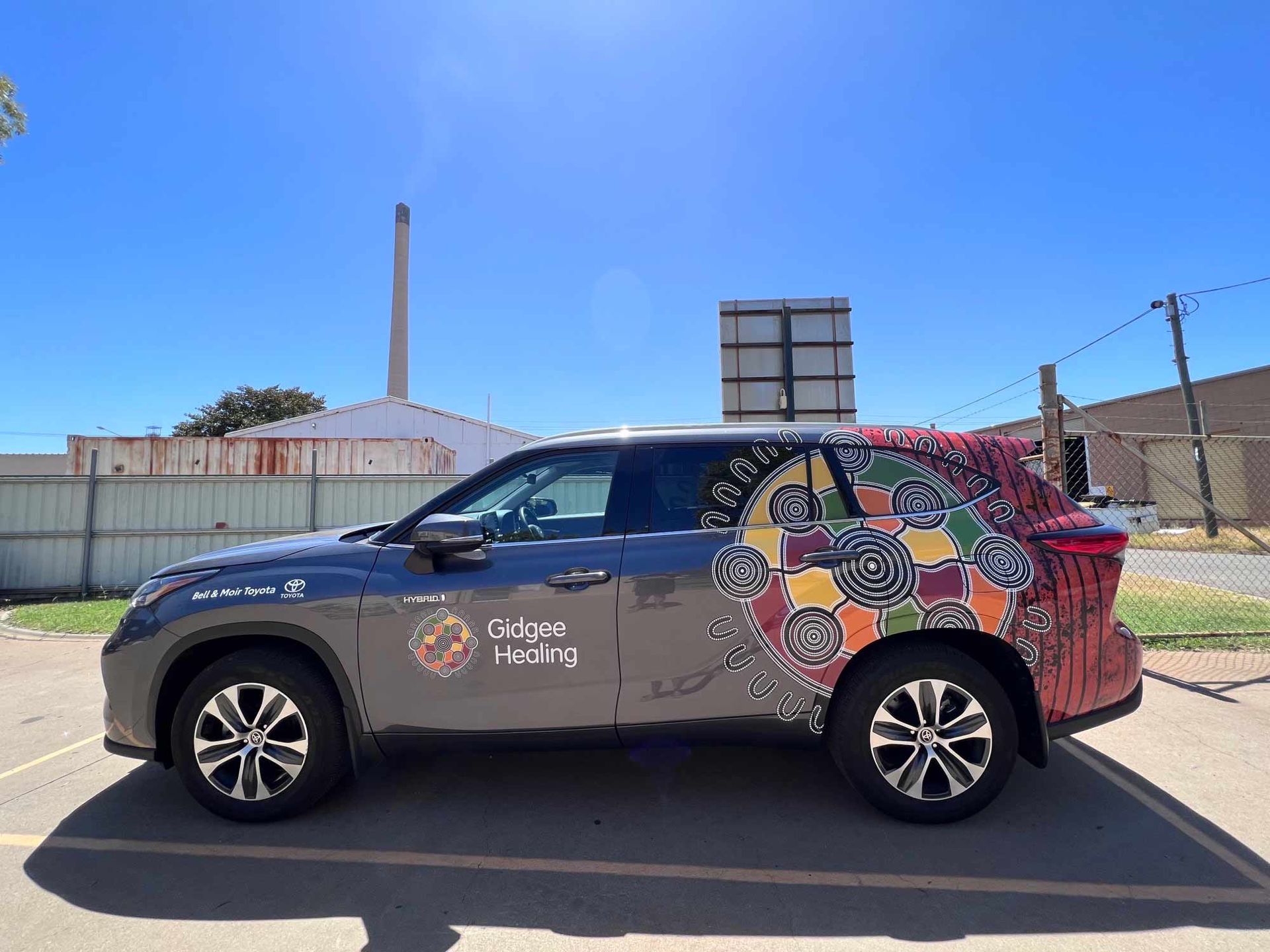 Car With Gridgee Healing Text Sign — Digital Printing in Mount Isa, QLD