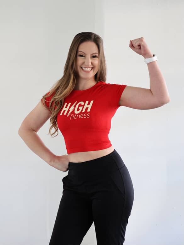 Woman in a red