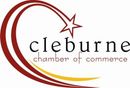 Cleburne Chamber of Commerce logo. Features a stylized star over the word