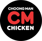 Choong Man Chicken logo with red “CM” on a black circle background